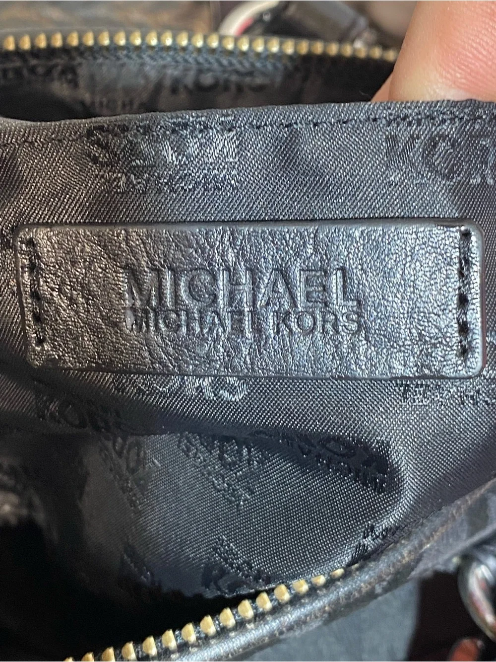 Michael Kors Black Logo Crossbody with Silver Hardware